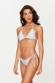 Silver Shimmer Triangle Bikini Top