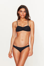 Black Ruched Bikini Top