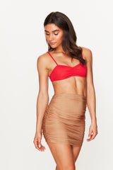 Gold Ruched Beach Skirt